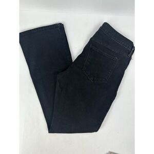 Old Navy Black Denim Mid Rise Cowgirl Kicker Boot Cut Size 6 Short Jeans